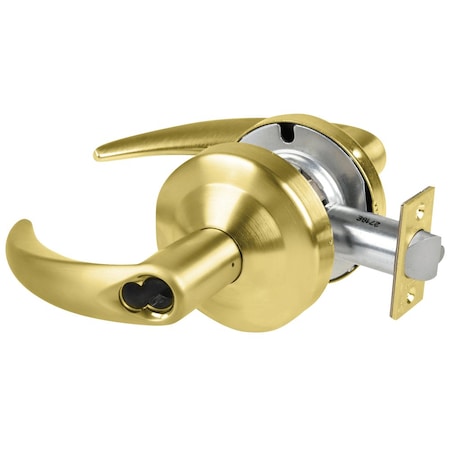 Schlage Grade 1 Storeroom Lock, Omega Lever, SFIC Prep Less Core, Satin Brass Finish, Non-Handed ND80BD OME 606